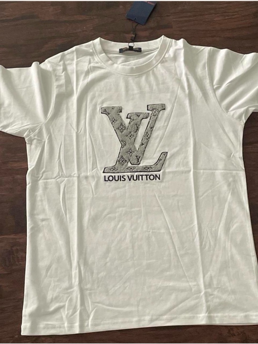 Louis Vuitton White Short Sleeve LV Monogram Logo Tee